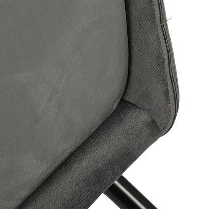 Velvet Armrest Wide Dining Chair Black/Dark Gray- KAMEY