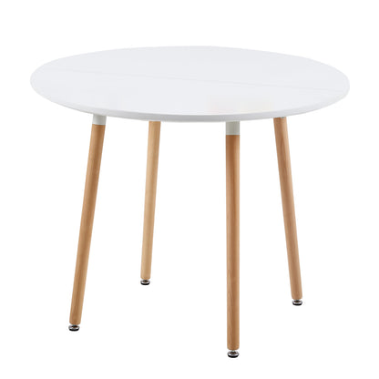 Round Dining Table 100cm with 4 Legs - White