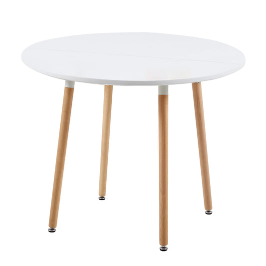 Round Dining Table 100cm with 4 Legs - White