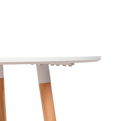Round Dining Table 100cm with 4 Legs - White