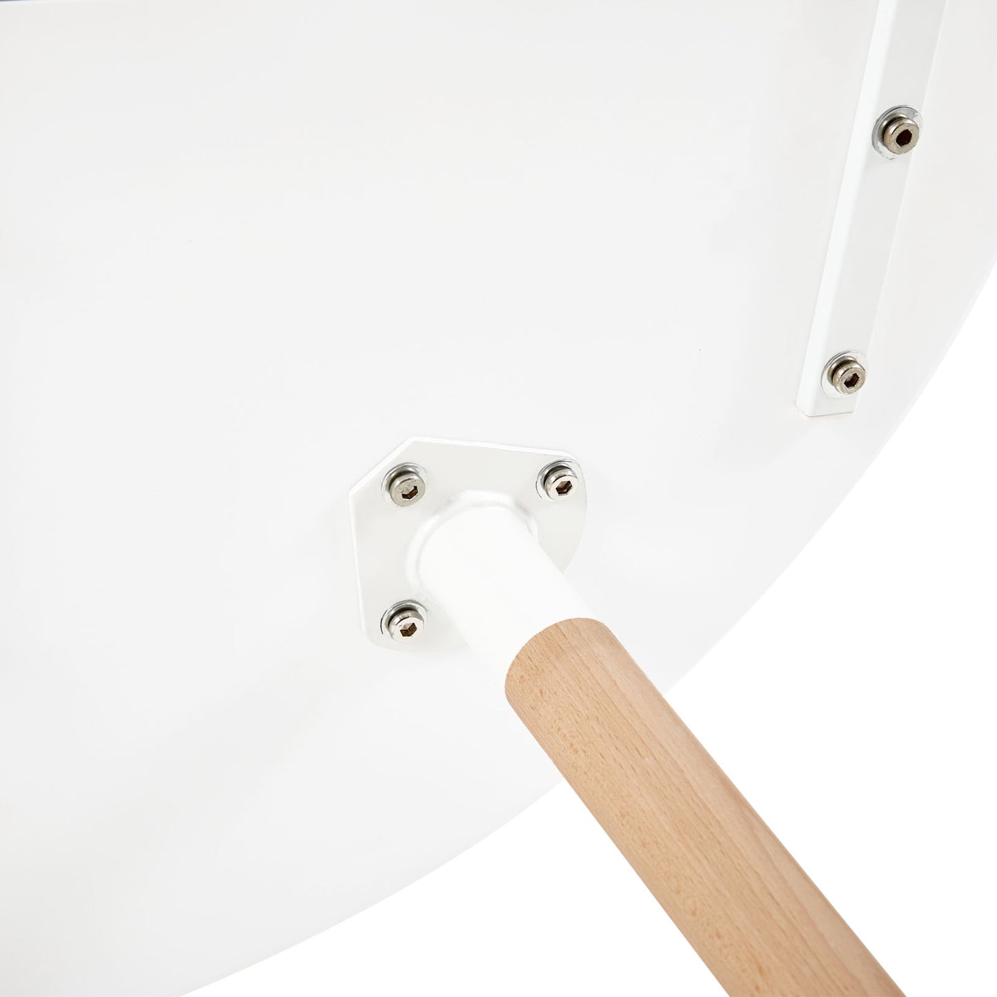 Round Dining Table 100cm with 4 Legs - White