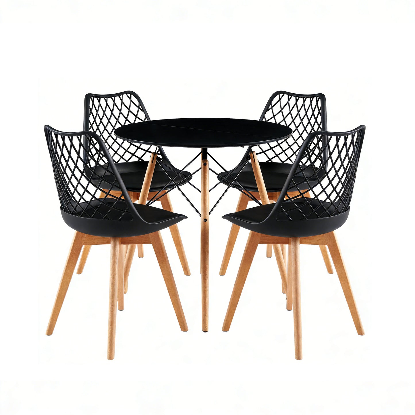 LEYDEN Dining Side Chair and a Round Dining Table, Suitable for 4-6 people