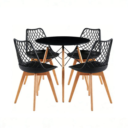 LEYDEN Dining Side Chair and a Round Dining Table, Suitable for 4-6 people