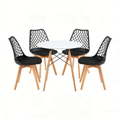 LEYDEN Dining Side Chair and a Round Dining Table, Suitable for 4-6 people