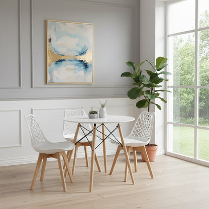 LEYDEN Dining Side Chair and a Round Dining Table, Suitable for 4-6 people