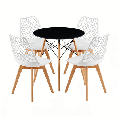 LEYDEN Dining Side Chair and a Round Dining Table, Suitable for 4-6 people