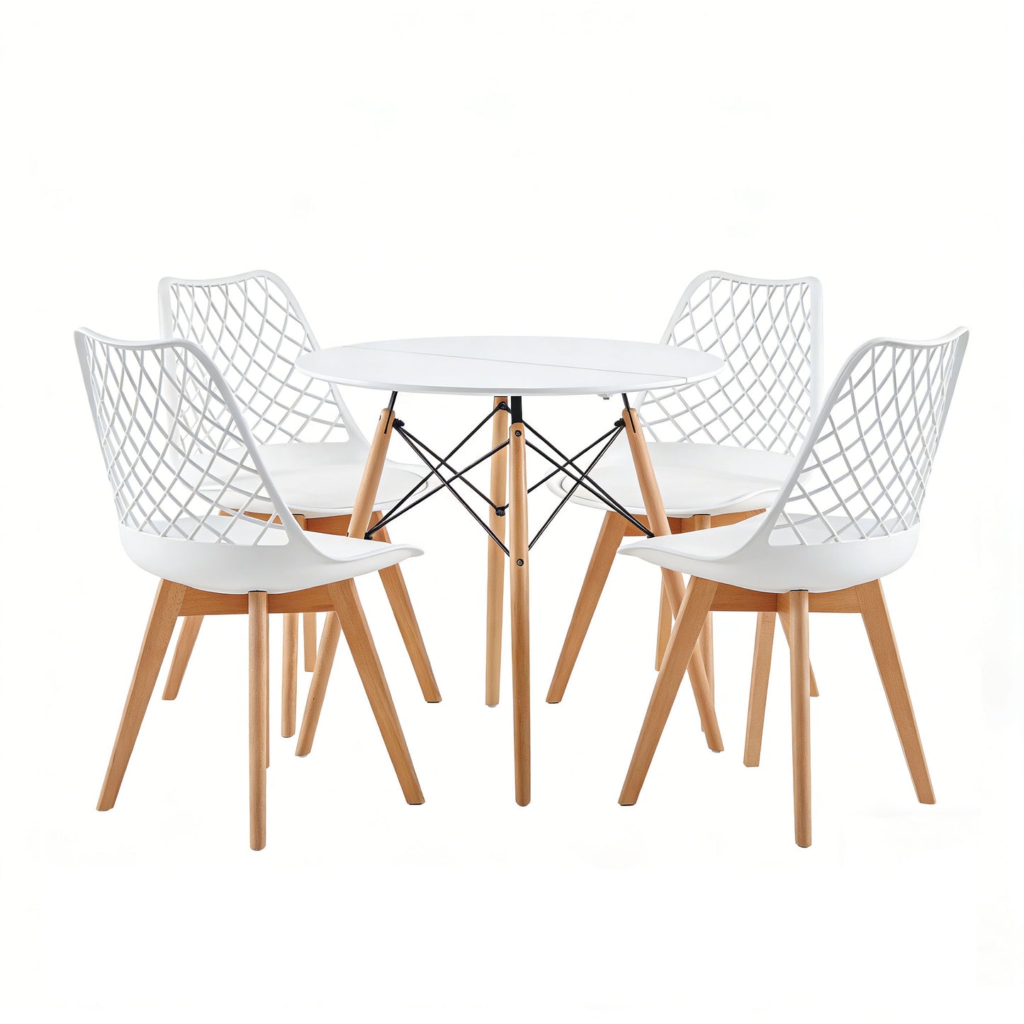 LEYDEN Dining Side Chair and a Round Dining Table, Suitable for 4-6 people