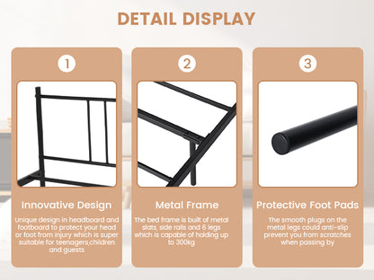 LOCARNO Metal Single/Double Bed Frame