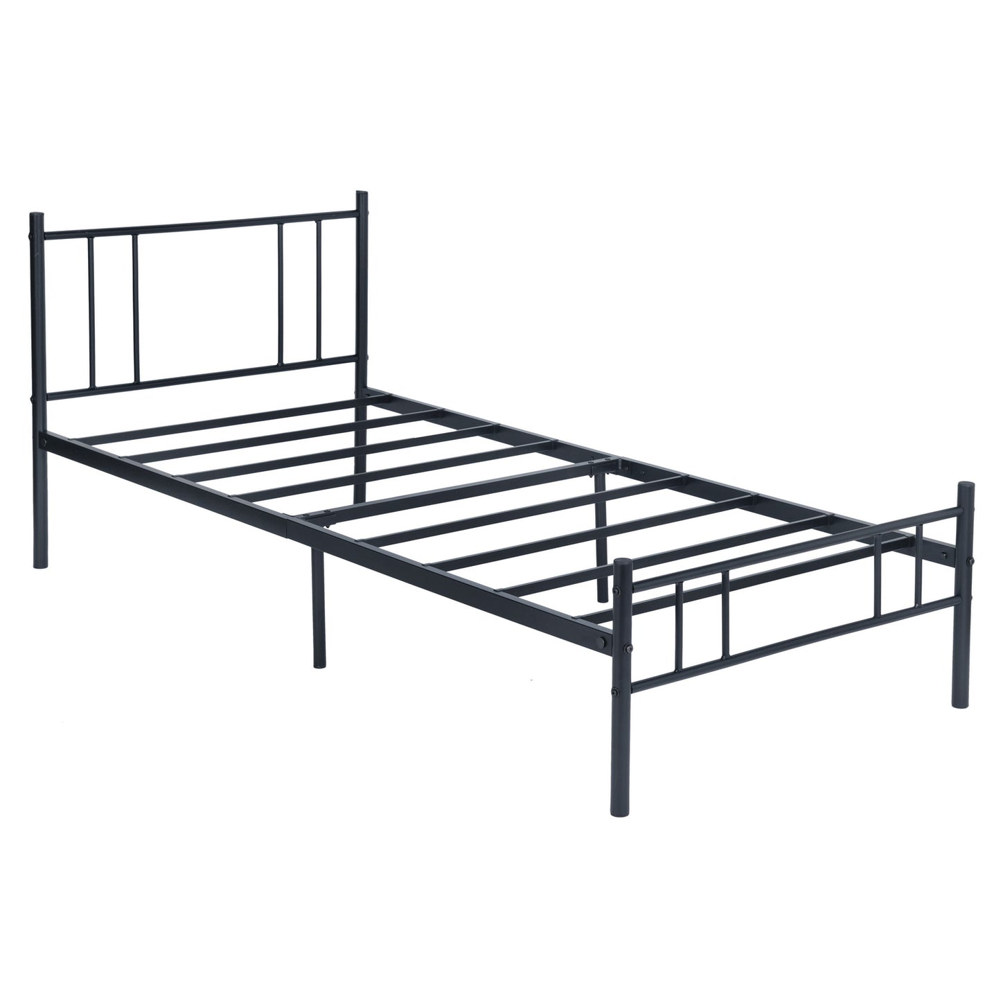 LOCARNO Metal Bed 90x190 cm Set of 2 - Black