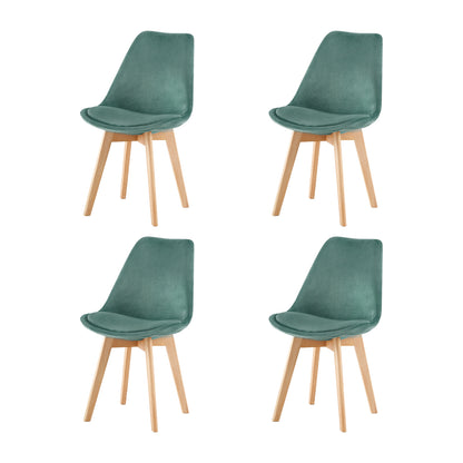 Velvet Dining Chair with Cactus Set of 2/4 - Tulip