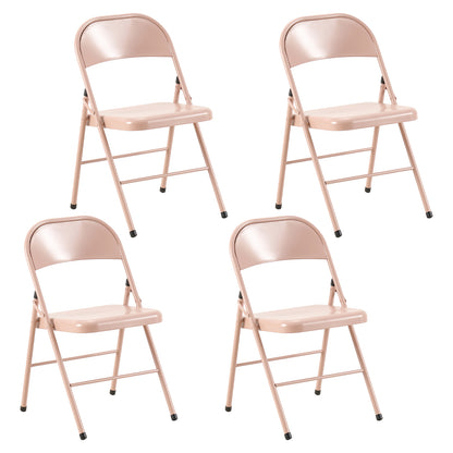 Stackable Foldable Chairs (Set of 4) - Dark Gray Blue/Bean paste -FAIR