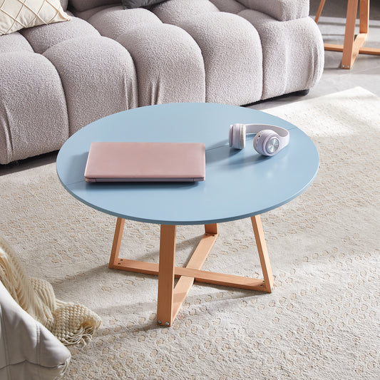 MANSON 60cm Coffee Tables With Beech Legs - Light Blue/Mint Green/Pink