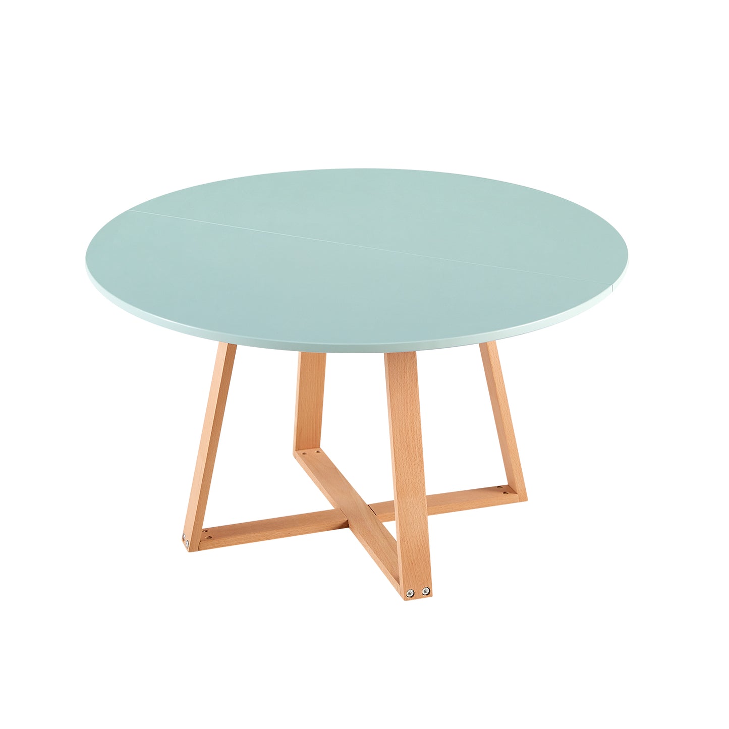 Tavolini da caffè MANSON da 80 cm con gambe in faggio - azzurro/verde menta/rosa