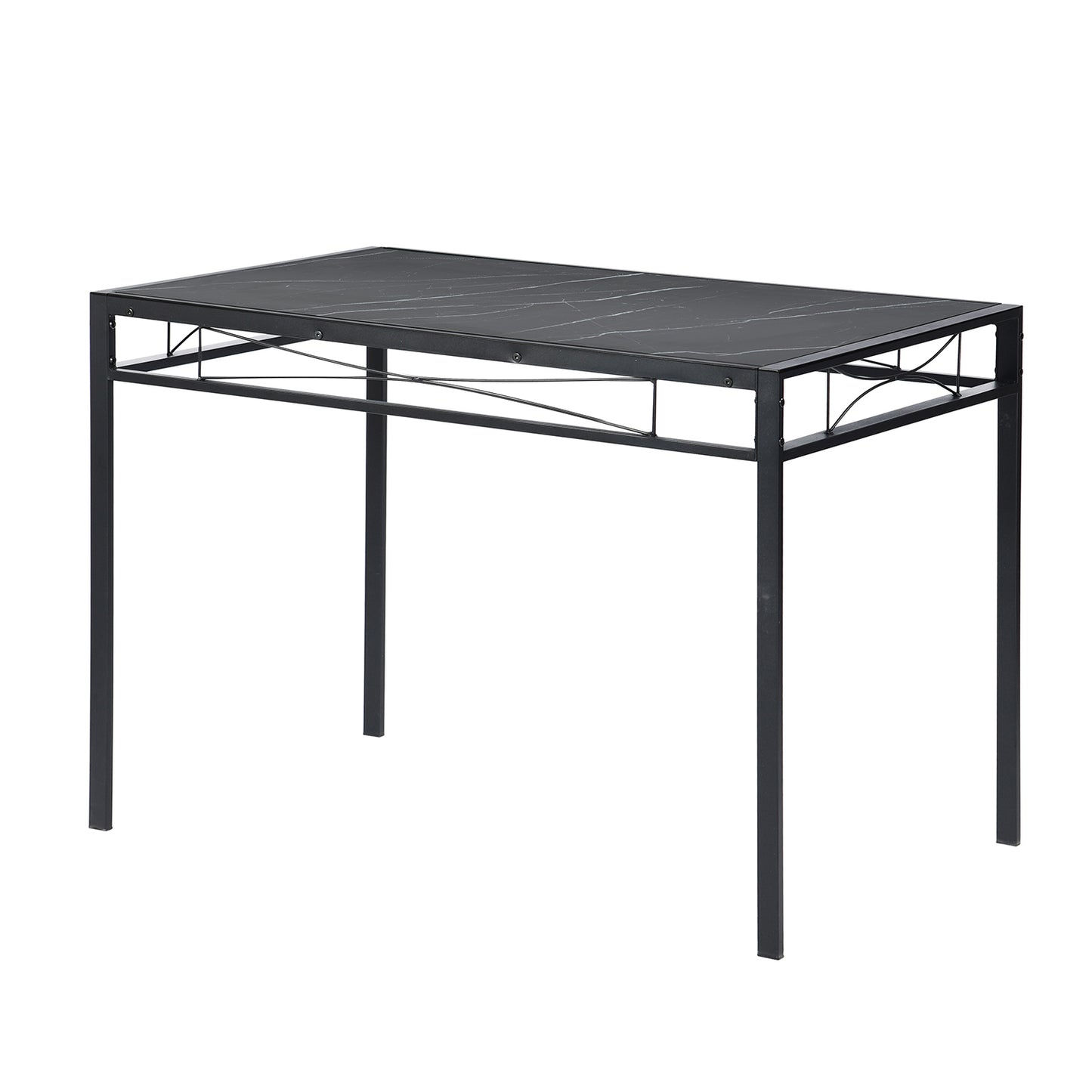 MARBURY Dining Set With 4-Person-Black Marble