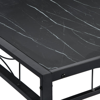 MARBURY Dining Set With 4-Person-Black Marble