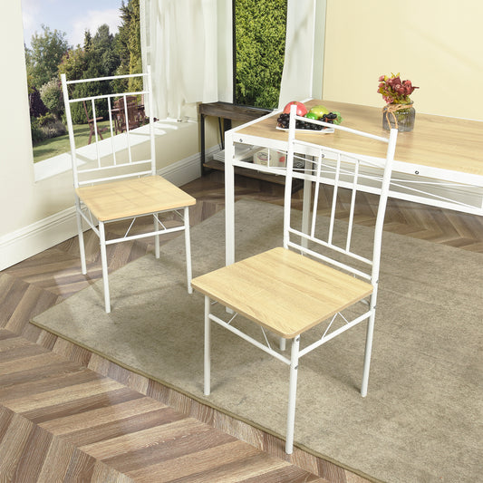 MARBURY Retro Dining Chairs (Set of 2) - Light Oak Grain