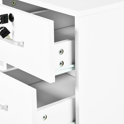 White Wooden 3 Drawer Lateral File Cabinet Lockable with Open Storage Shelves