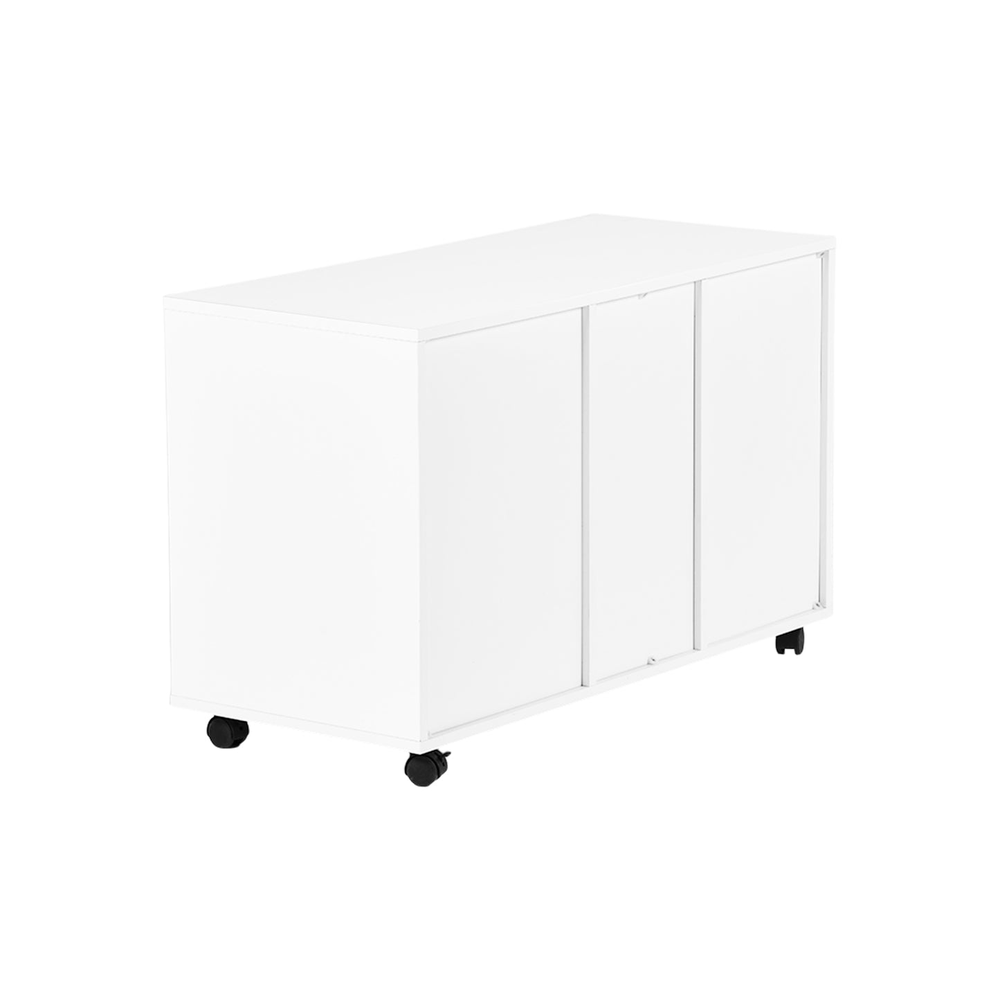 White Wooden 3 Drawer Lateral File Cabinet Lockable with Open Storage Shelves