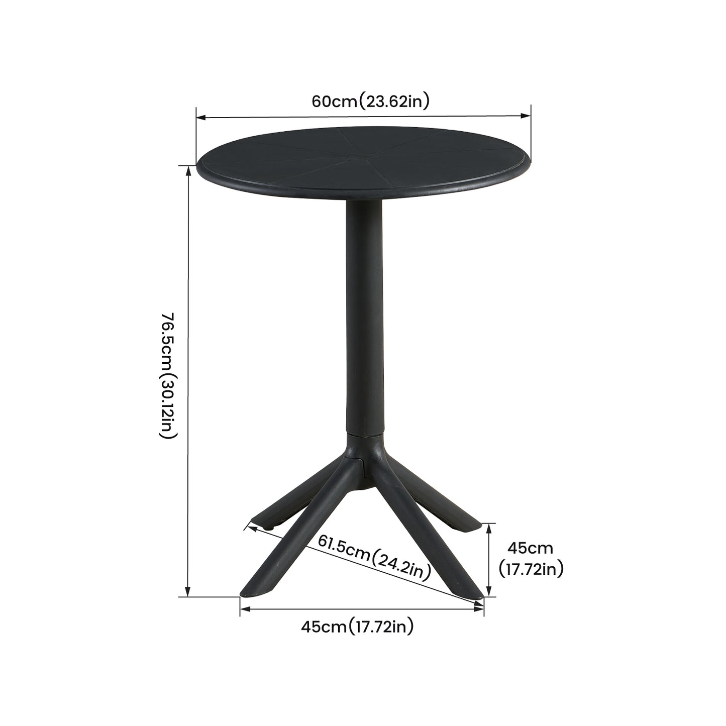 Modern Style Cocktail Table Tall 75 cm, Black