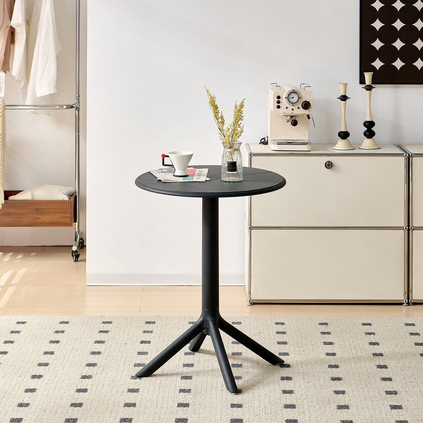 Modern Style Cocktail Table Tall 75 cm, Black