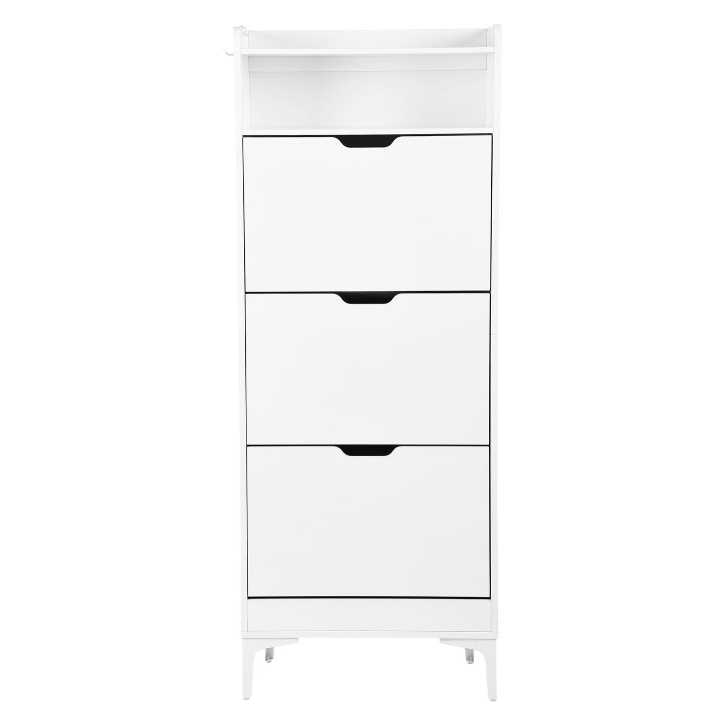 MELVIN Shoe Cabinet 3 Flaps Shoe Rack Shoe 60 x 159.3 cm - MDF White