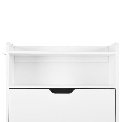 MELVIN Shoe Cabinet 3 Flaps Shoe Rack Shoe 60 x 159.3 cm - MDF White