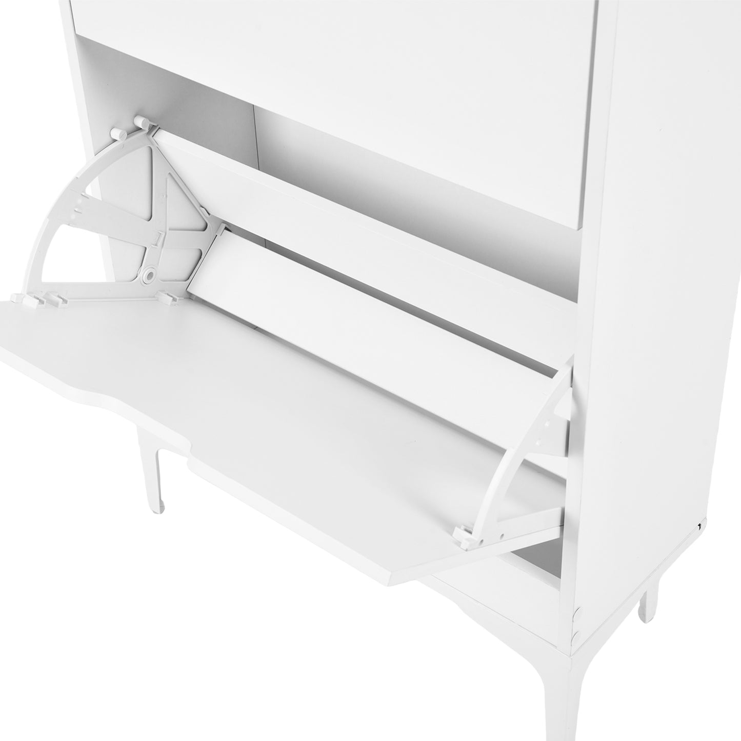 MELVIN Shoe Cabinet 3 Flaps Shoe Rack Shoe 60 x 159.3 cm - MDF White