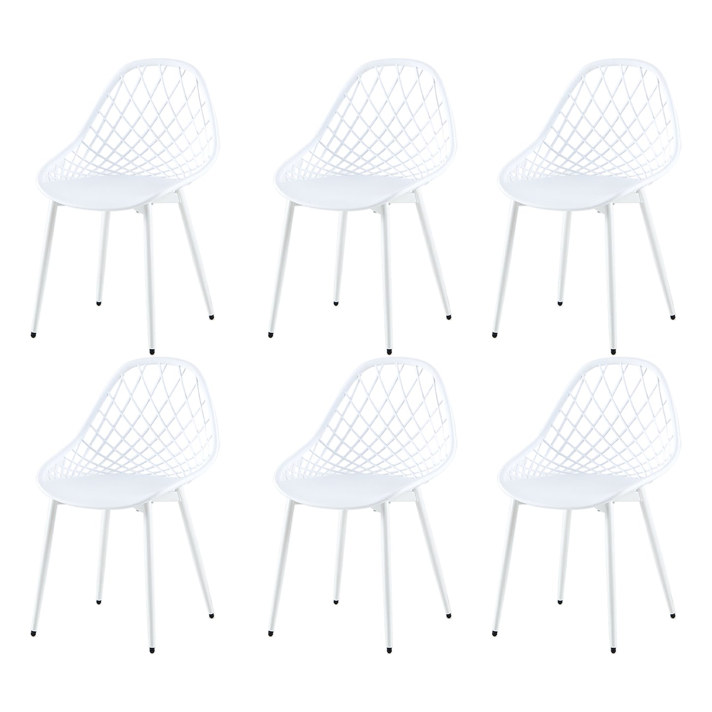 MILAN  Metal Side Chair Set of 4/6 - White