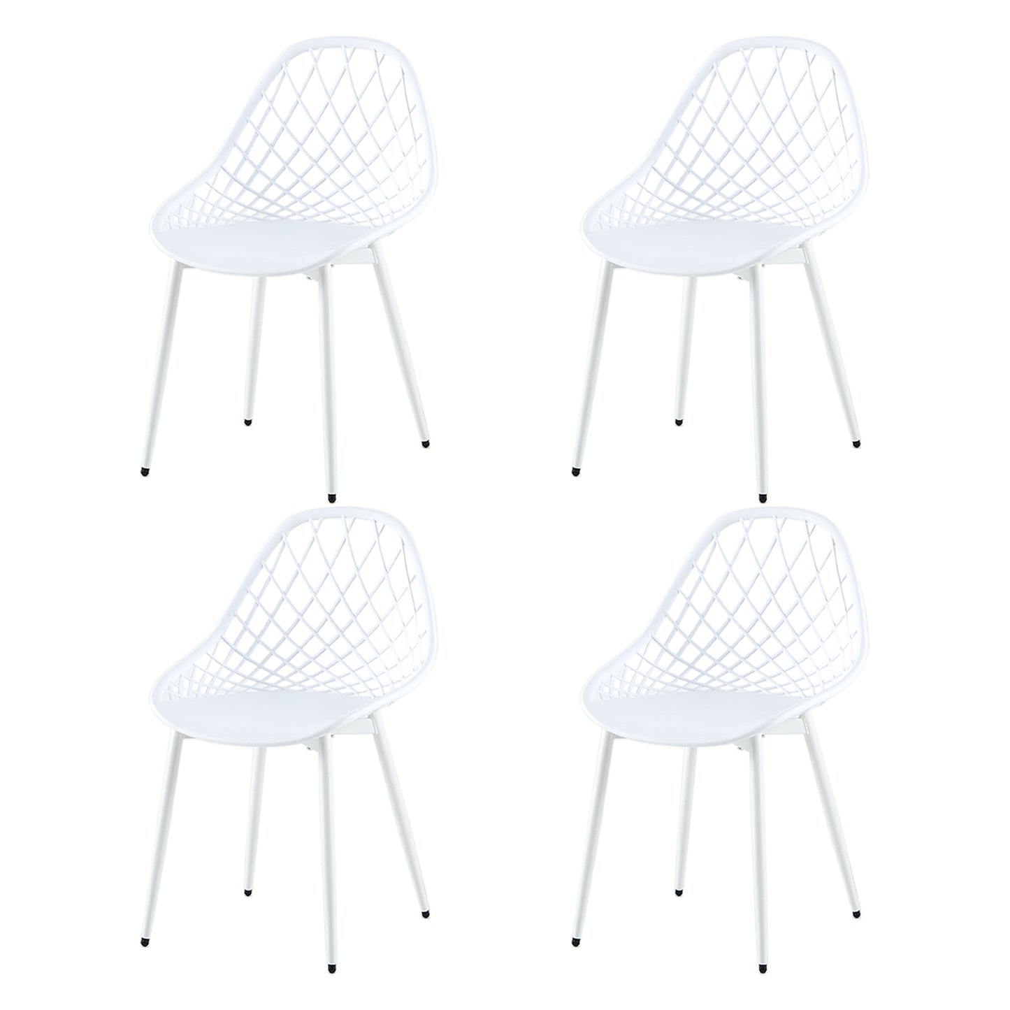 MILAN  Metal Side Chair Set of 4/6 - White