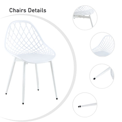 MILAN  Metal Side Chair Set of 4/6 - White
