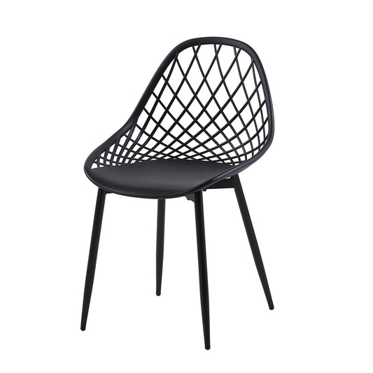 MILAN  Metal Side Chair (Set of 6) - Black/White/Gray