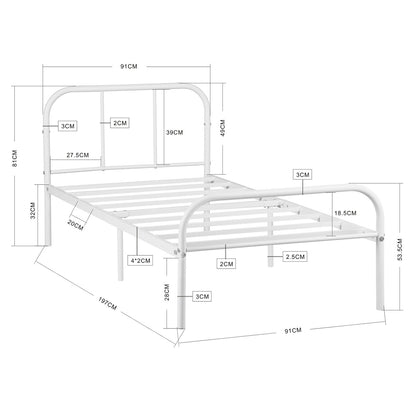 MILO Single/Double Metal Bed Frame-Black/White