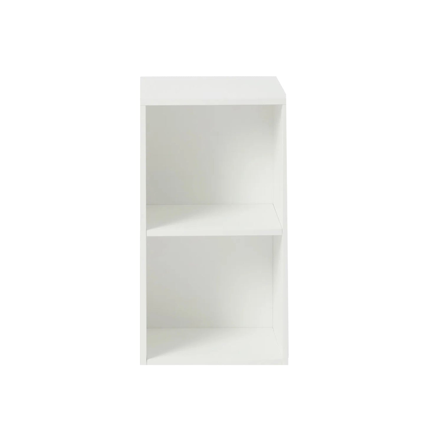 2 Tier Open Shelf Bookcase Tall Bookshelf for Bedroom, Living Room and Office, White-MINONG