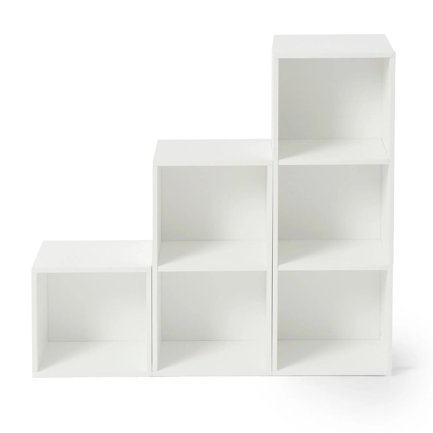 2 Tier Open Shelf Bookcase Tall Bookshelf for Bedroom, Living Room and Office, White-MINONG