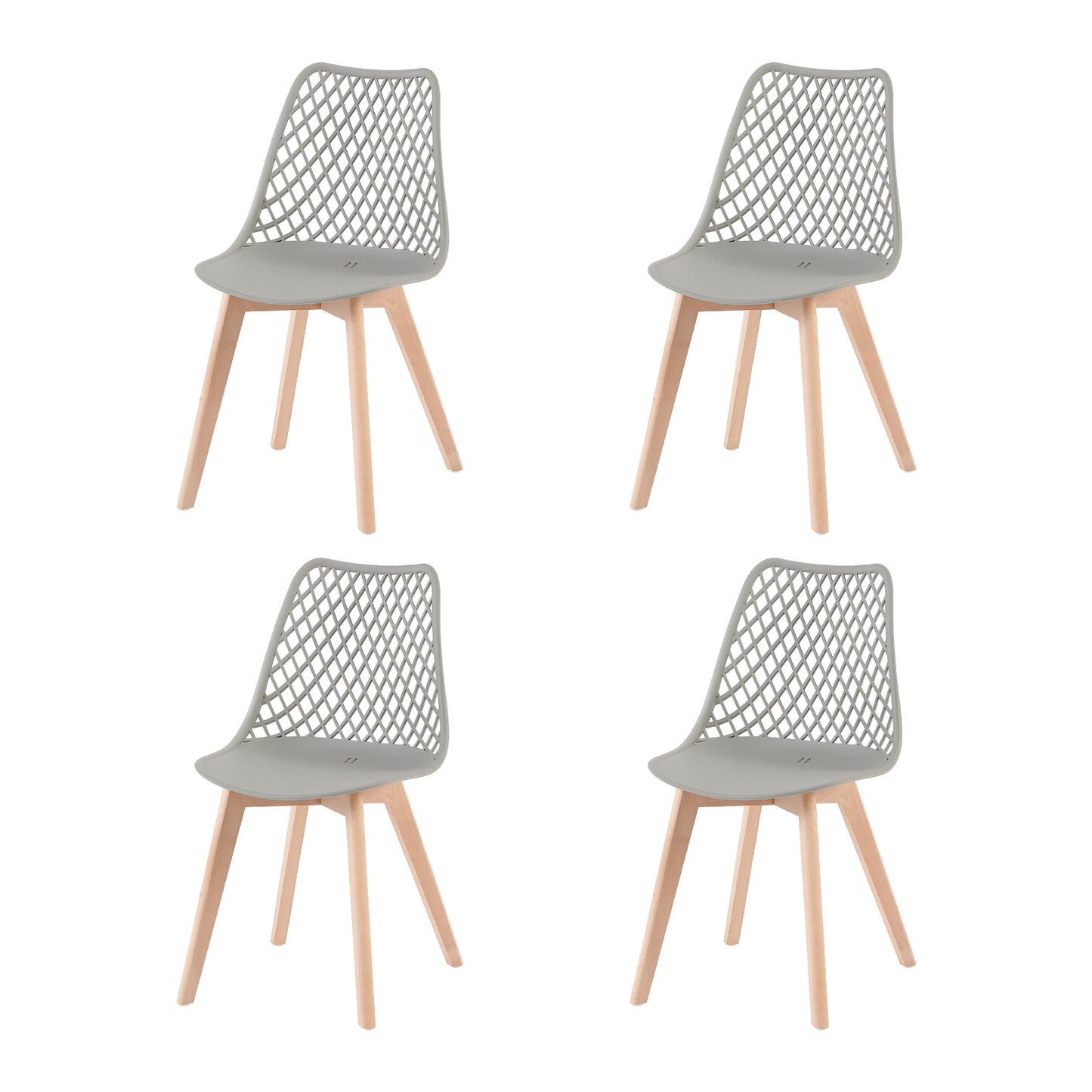 MOLSON Hollow Arm Chair (Set of 4) - Black/Gray/White
