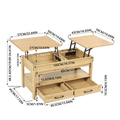 MORAN Height-Adjustable Rectangular Coffee Table