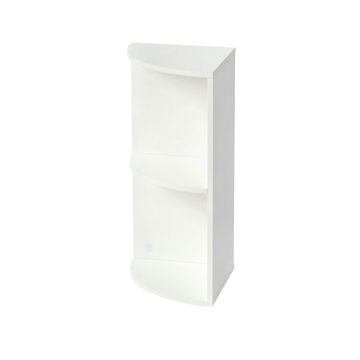 2-Tier Small Corner Shelf Modern Wooden Corner Bookshelf 56cm High Small Bookcase-White-NEWELL