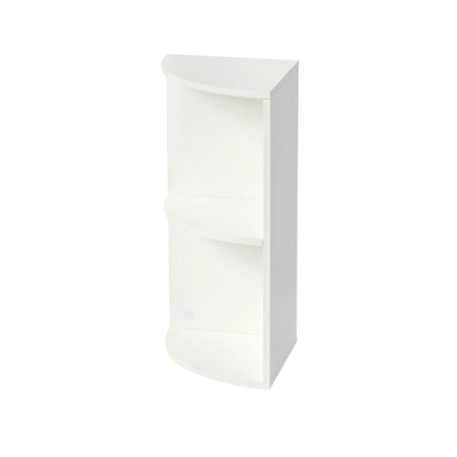 2-Tier Small Corner Shelf Modern Wooden Corner Bookshelf 56cm High Small Bookcase-White-NEWELL