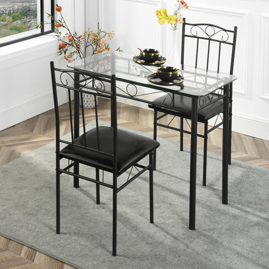 NORSEMAN Glass Dining Table Set