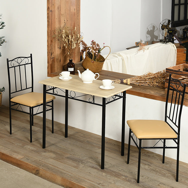 NORSEMAN Dining Table with 4/6 Chairs 137*77*75cm - Cream/Black