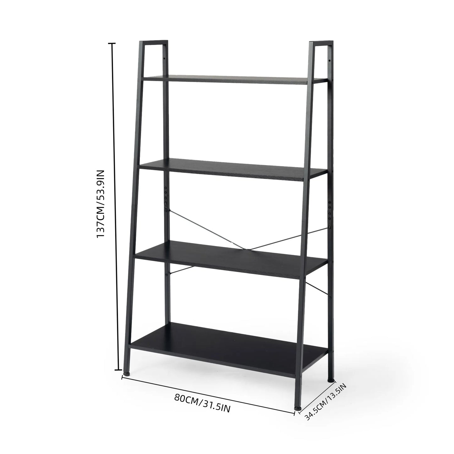 Garden Dining Shelves Rack 137cm Height with Iron Legs-Black - OLIVER