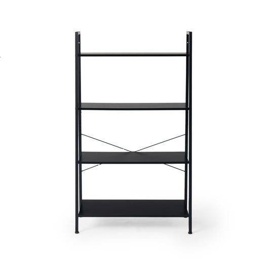 Garden Dining Shelves Rack 137cm Height with Iron Legs-Black - OLIVER