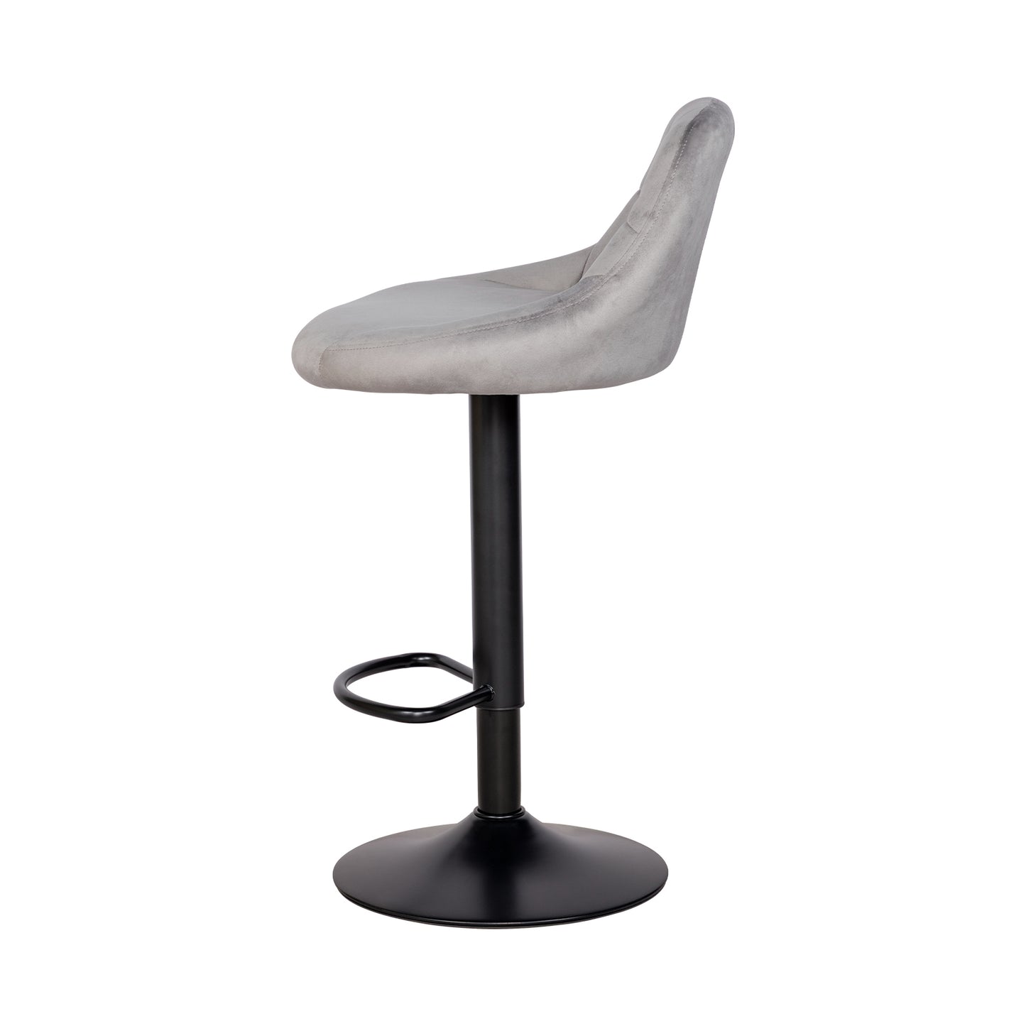 OLIVET Modern Adjustable Velvet Bar Chair, Set of 2 - Grey