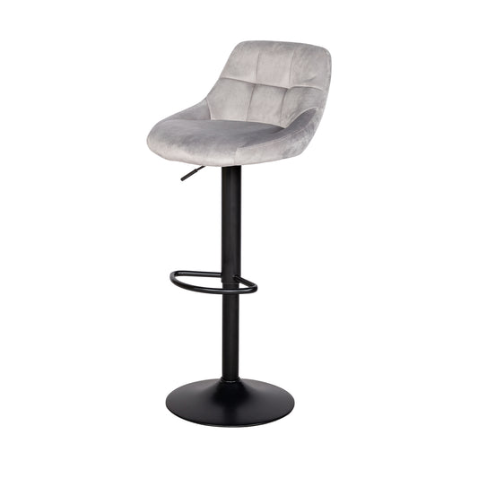 OLIVET Modern Adjustable Velvet Bar Chair, Set of 2 - Grey