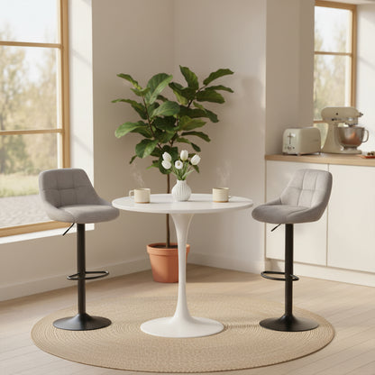 OLIVET Modern Adjustable Velvet Bar Chair, Set of 2 - Grey