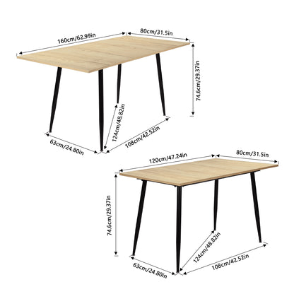 ONAVA Extendable Dining Room Table Rectangular Oak Kitchen Table 120-160 cm