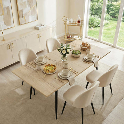 ONAVA Extendable Dining Room Table Rectangular Oak Kitchen Table 120-160 cm