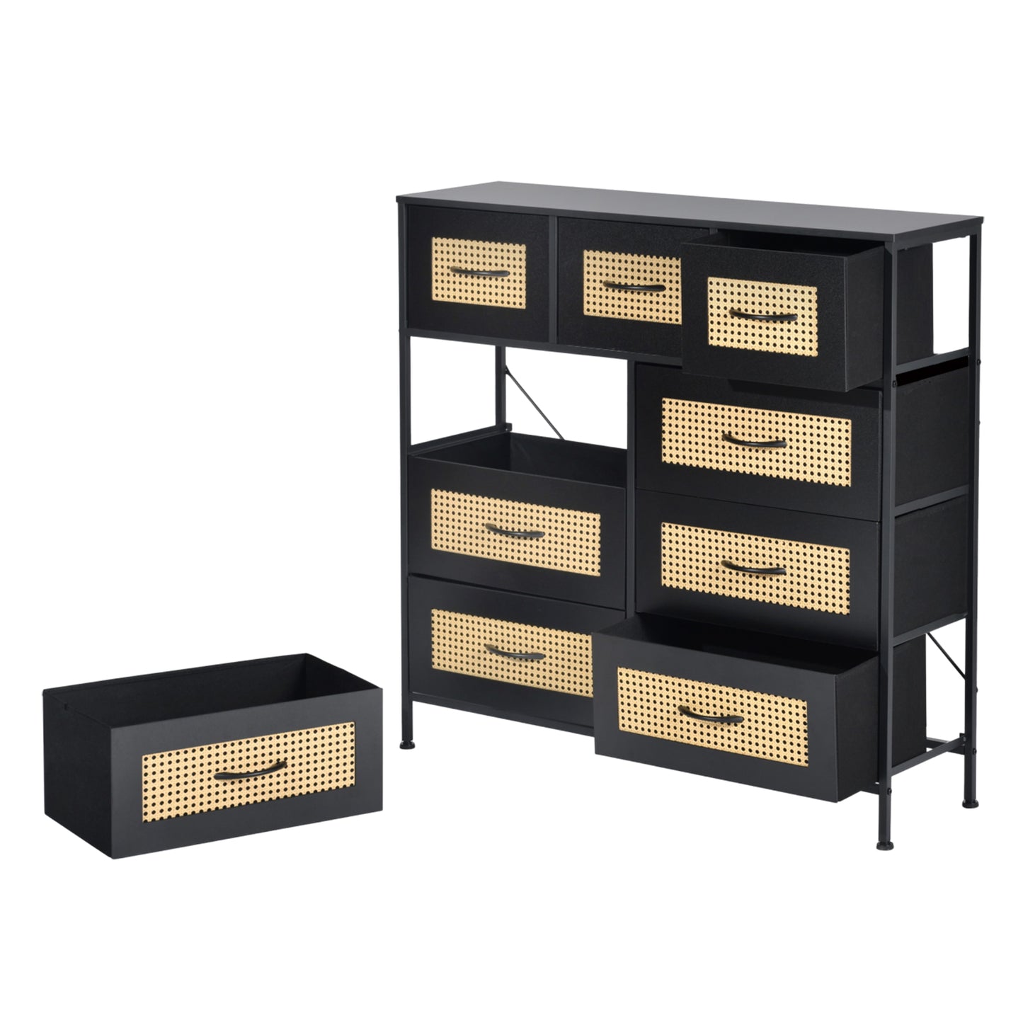 Entryway Storage Cabinets 100cm with Iron Legs-Black-OSSEO