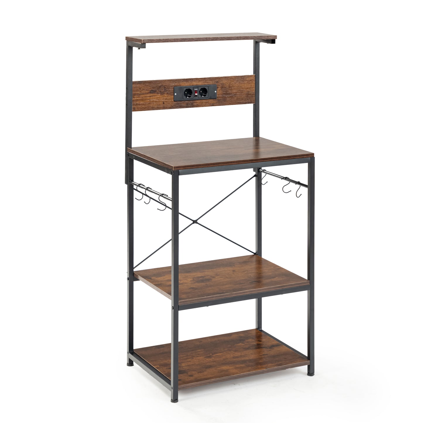 Garden Shelves Rack 129cm Height with Iron Legs-Fire color - OVIEDO