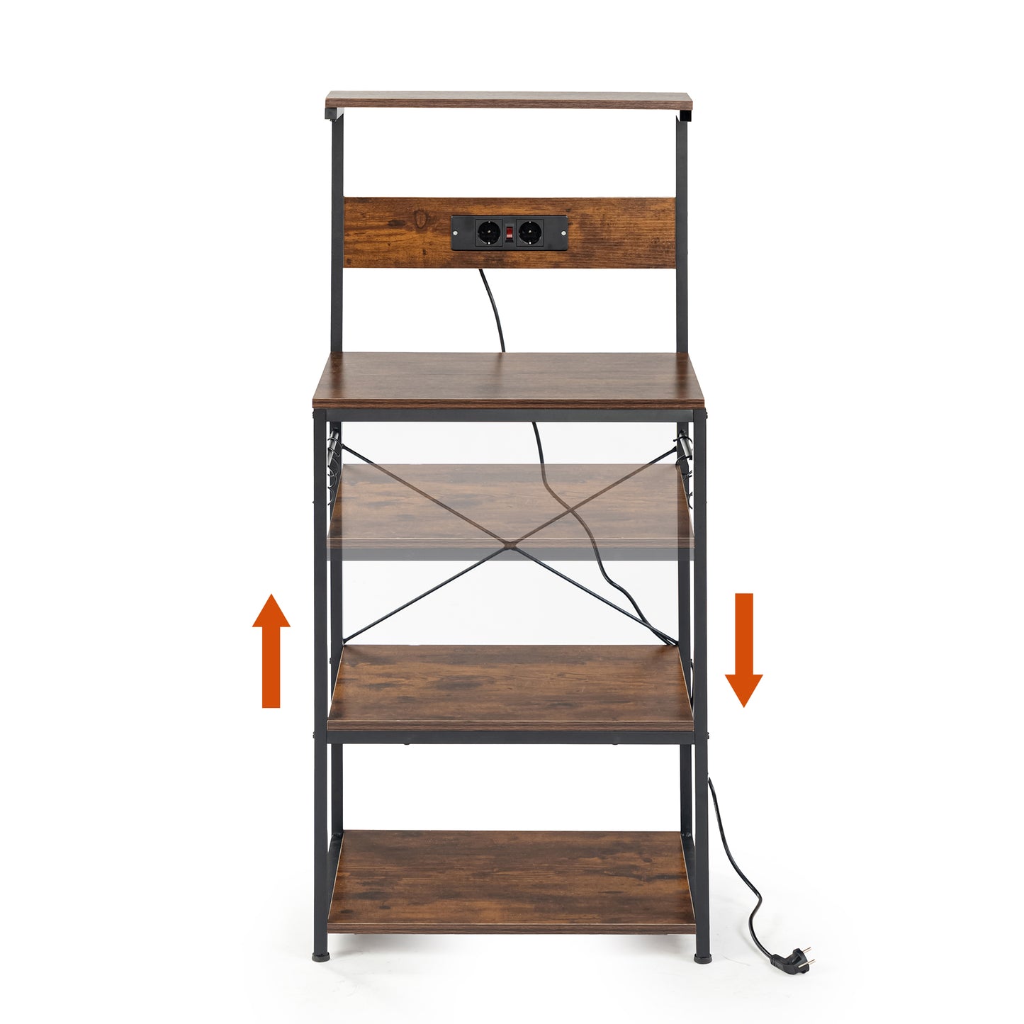 Garden Shelves Rack 129cm Height with Iron Legs-Fire color - OVIEDO